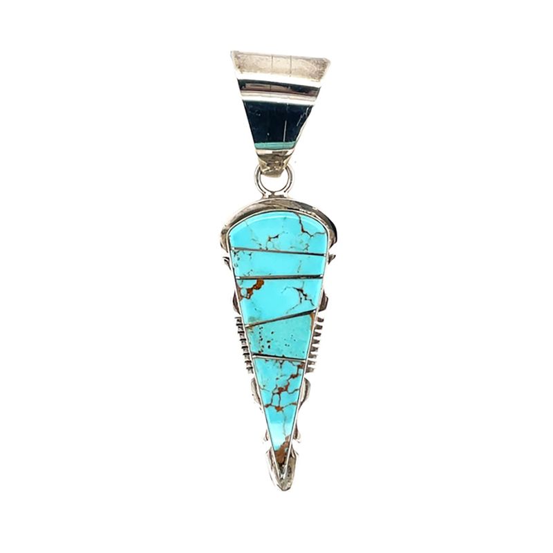 SILVER TURQUOISE PENDANT NAVAJO - STEVE FRANCISCO