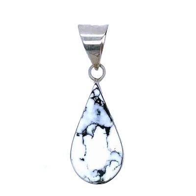 SILVER WHITE BUFFALO PENDANT NAVAJO - LARRY CASTLILLO SILVER WHITE BUFFALO PENDANT NAVAJO - LARRY CASTLILLO