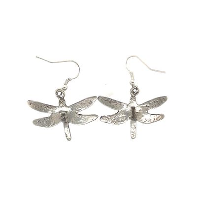 SILVER TURQUOISE DRAGONFLY EARRINGS NAVAJO-TANYA YAZZIE