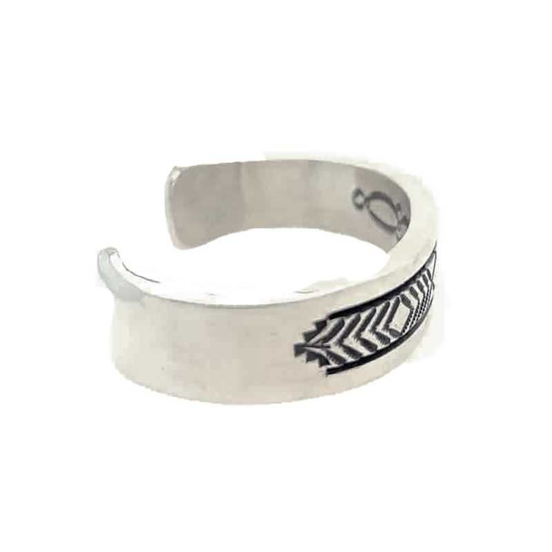 SILVER STAMPED CUFF BRACELET NAVAJO - BRUCE MORGAN