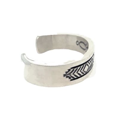 SILVER STAMPED CUFF BRACELET NAVAJO - BRUCE MORGAN