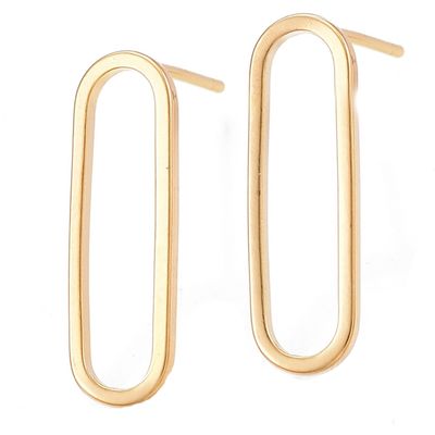 GOLD STAINLESS PAPERCLIP EARRINGS FJE2Z