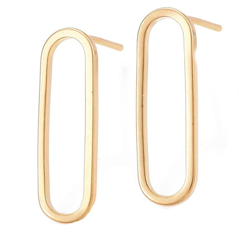 GOLD STAINLESS PAPERCLIP EARRINGS FJE2Z