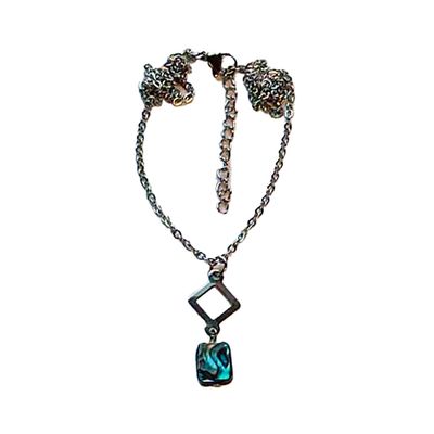 SILVER STAINLESS ABALONE NECKLACE SILVER STAINLESS ABALONE NECKLACE