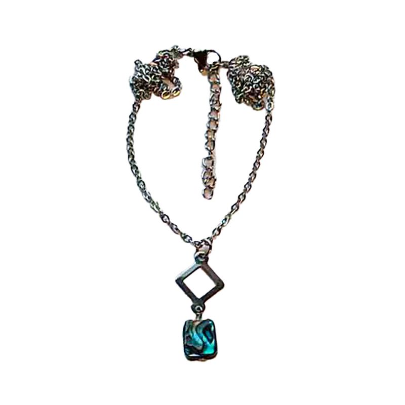 SILVER STAINLESS ABALONE NECKLACE