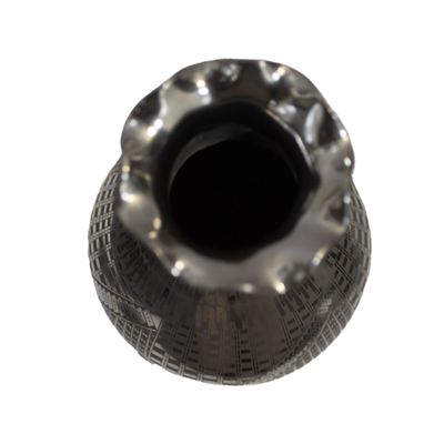 MATA ORTIZ BLACK GRAPHITE WAVY EDGE VASE - 10 x 5