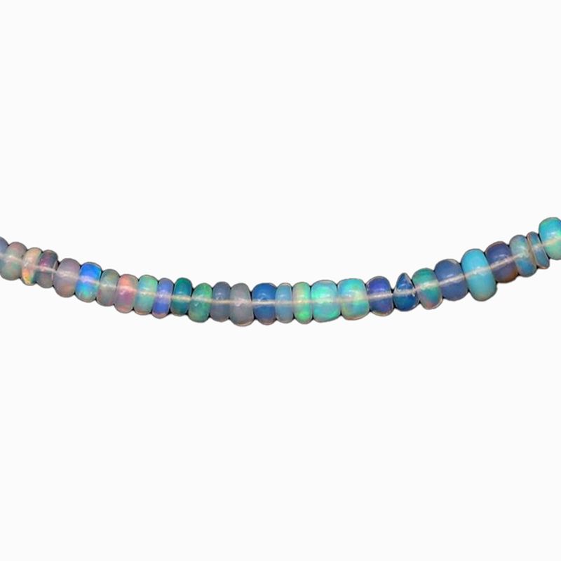 SILVER OPAL BEAD NECKLACE