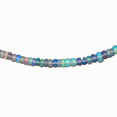 SILVER OPAL BEAD NECKLACE