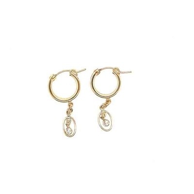 GOLD-FILLED CZ HOOP EARRINGS