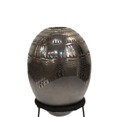 MATA ORTIZ BLACK &amp; GRAPHITE VASE - 8 x 5.25