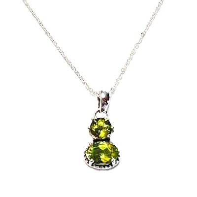 SILVER DOUBLE PERIDOT NECKLACE