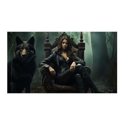 BLACK WOLF 16" x 20" Acrylic on Metal