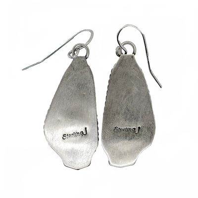SILVER SPINY OYSTER EARRINGS NAVAJO - JUDITH DIXON