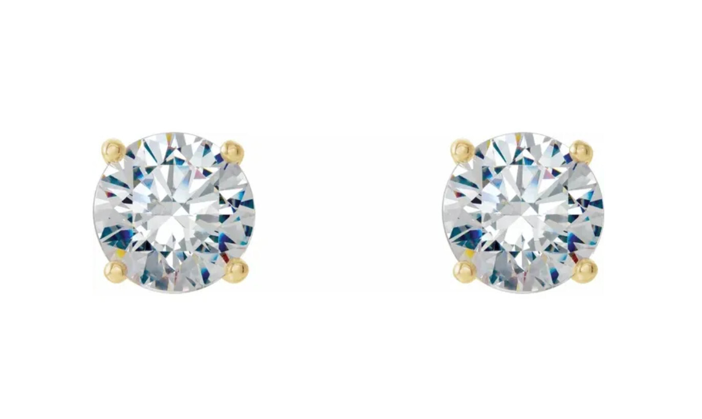 14KT YELLOW GOLD DIAMOND STUD EARRINGS