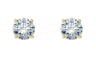 14KT YELLOW GOLD DIAMOND STUD EARRINGS