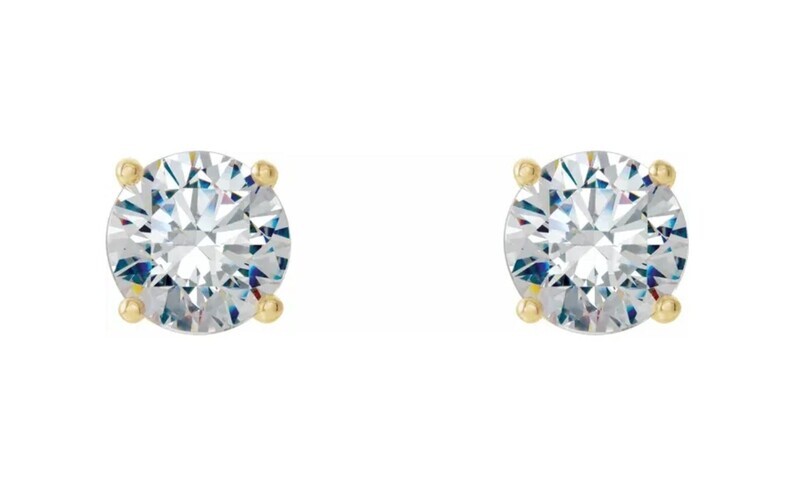 14KT YELLOW GOLD DIAMOND STUD EARRINGS
