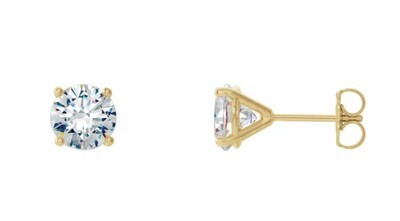14KT YELLOW GOLD DIAMOND STUD EARRINGS