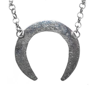 SILVER 5-STONE TURQUOISE NAJA NECKLACE - ZUNI - JUDE CANDELANA