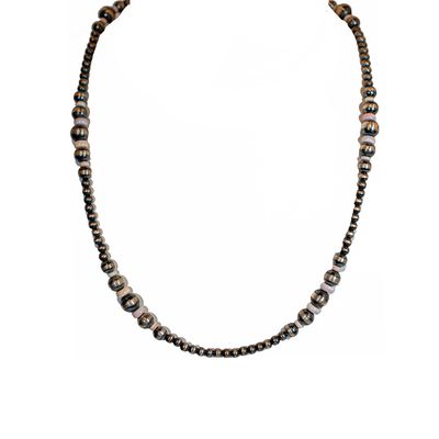 SILVER PINK CONCH NAVAJO PEARLS NECKLACE - NAVAJO - JAN MARIANO