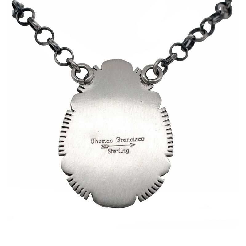 SILVER PINK CONCH NECKLACE - NAVAJO - THOMAS FRANCISCO