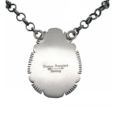 SILVER PINK CONCH NECKLACE - NAVAJO - THOMAS FRANCISCO