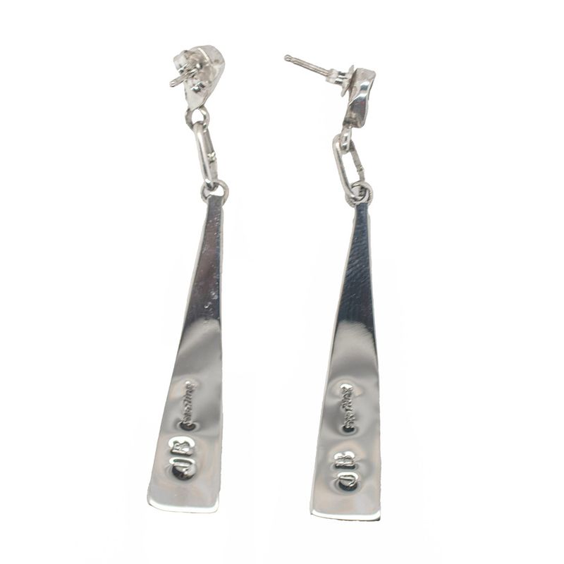 SILVER MULTI-STONE INLAY EARRINGS - ZUNI - JONATHAN BEYUKA