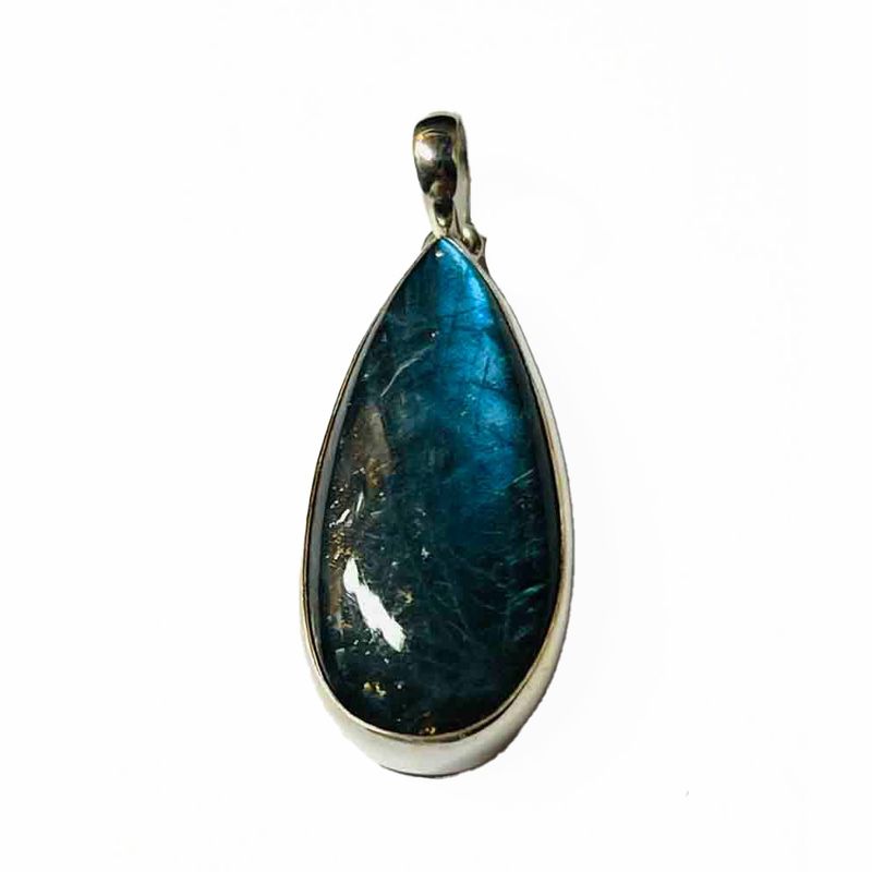 SILVER LABRADORITE TEARDROP PENDANT