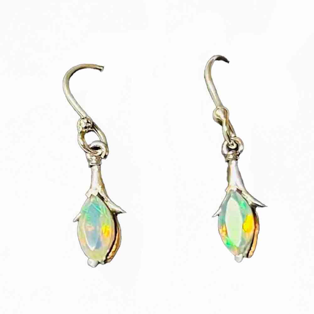 SILVER OPAL MARQUISE EARRINGS