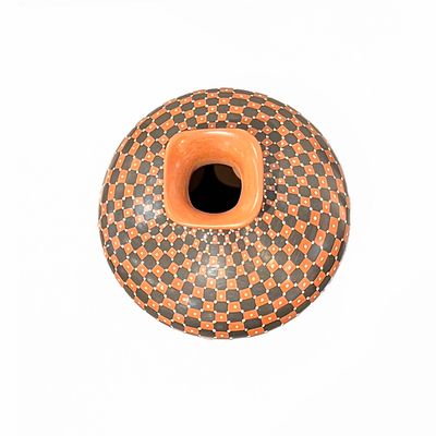 MATA ORTIZ SMALL RED &amp; BLACK SWIRL - 4.5 x 5