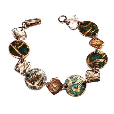 COPPER PATINA &amp; HAMMERED LINK BRACELET