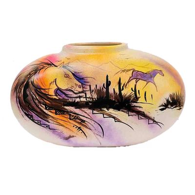 "SW NAVAJO GATHERINGS" 10x17 Painted Pottery