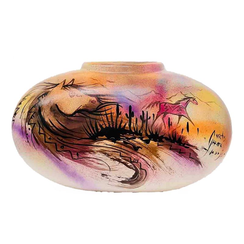 "SW NAVAJO GATHERINGS" 10x17 Painted Pottery