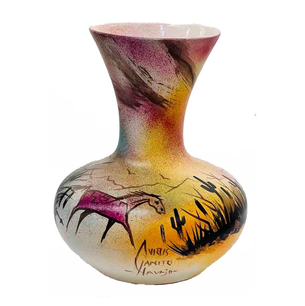 "SW NAVAJO WRITINGS" Painted Pottery 9x7