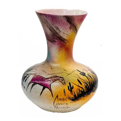 "SW NAVAJO WRITINGS" Painted Pottery 9x7