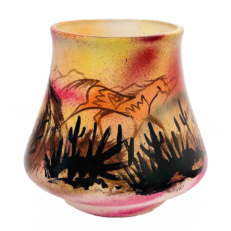 "SW HORSE DREAMS" Painted Pottery 8x6