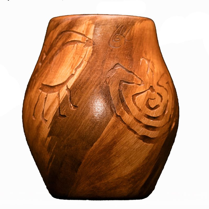 "SMALL ATLATL" Petroglyph Pottery 5.5x4