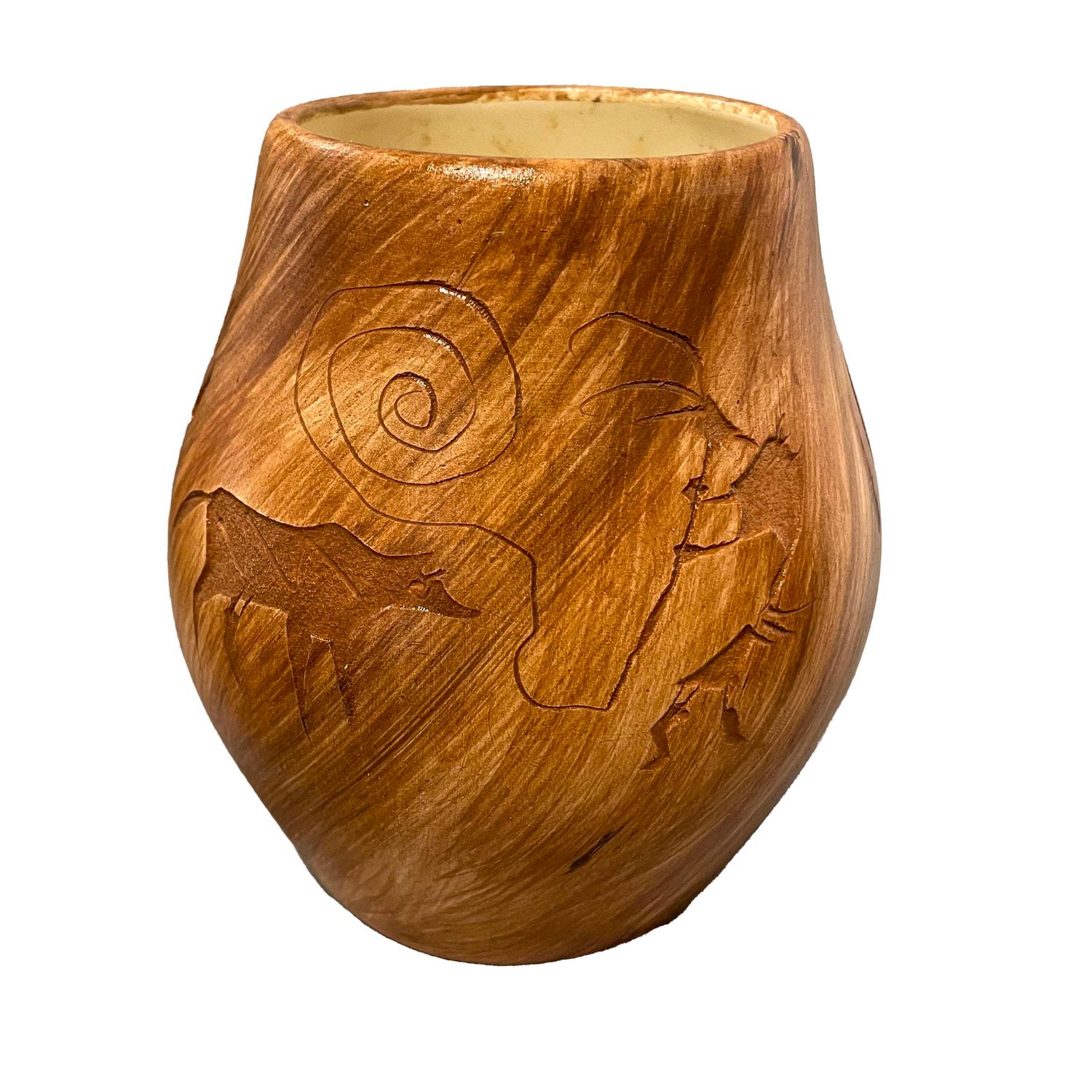 "SMALL ATLATL" Petroglyph Pottery 5.5x4