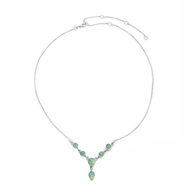 SILVER ETHIOPIAN OPAL NECKLACE