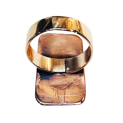 MIXED METALS RECTANGLE CZ RING