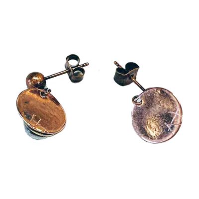 MIXED METALS ROUND TURQUOISE EARRINGS
