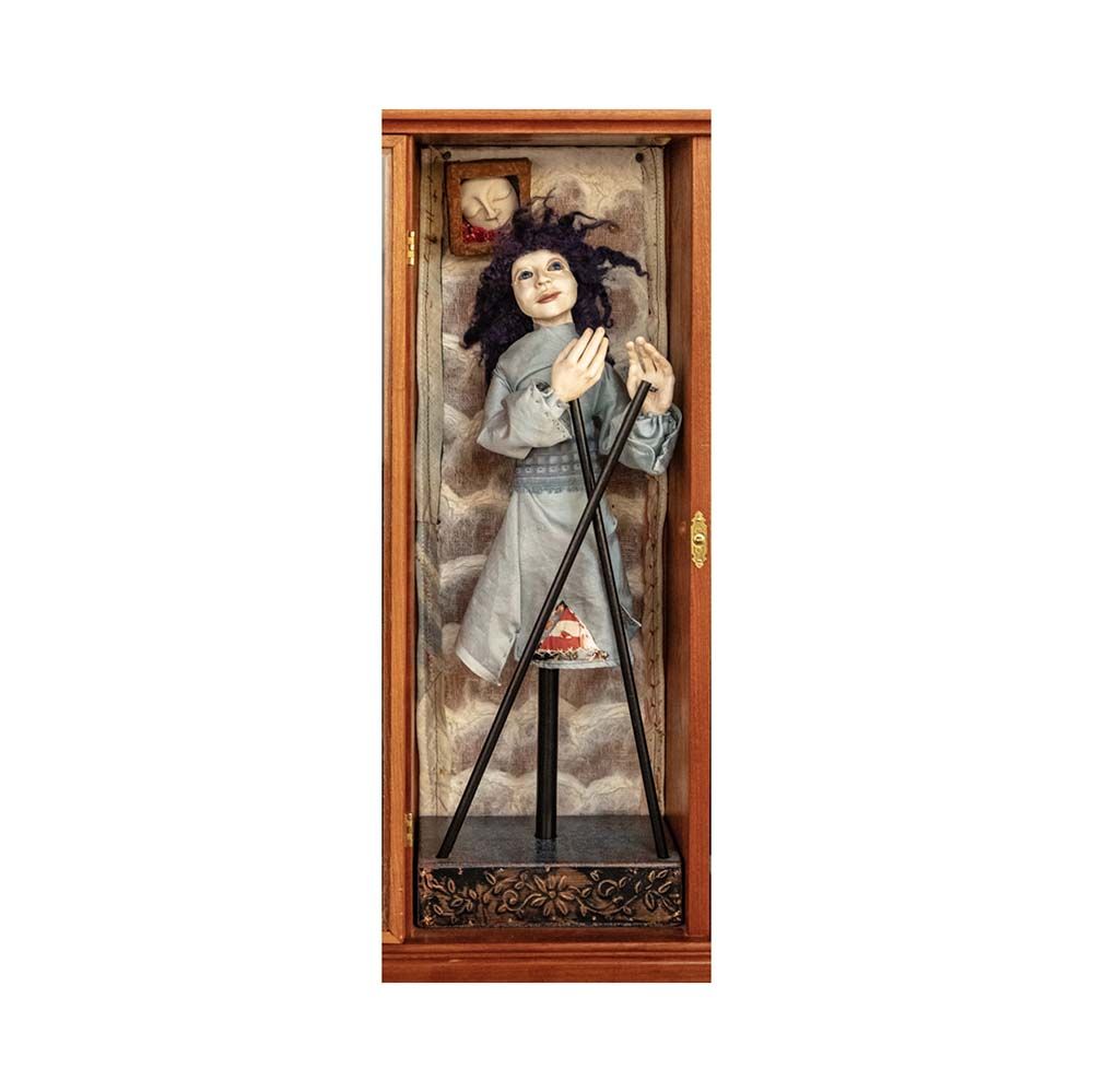 "GIULIA" MIXED MEDIA SCULPTURE 19.5" x 6" x 7"