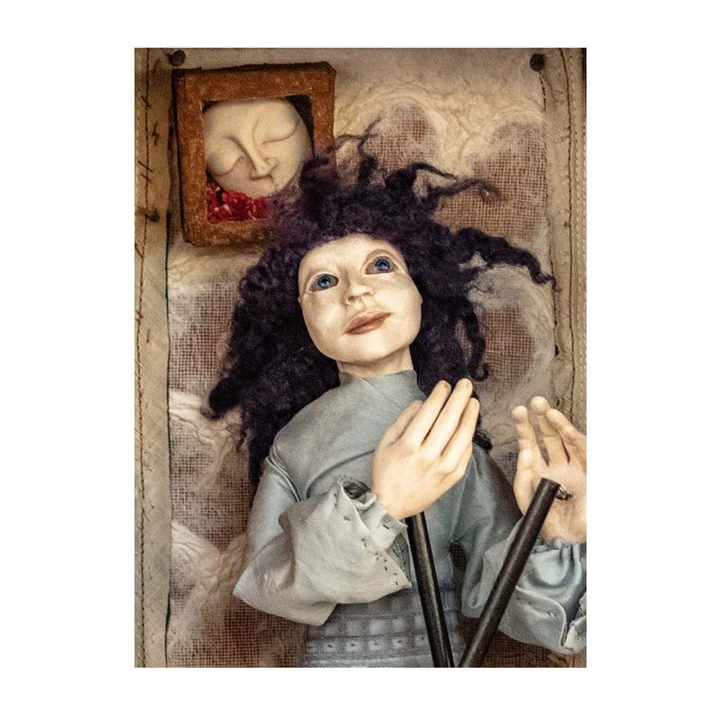 "GIULIA" MIXED MEDIA SCULPTURE 19.5" x 6" x 7"