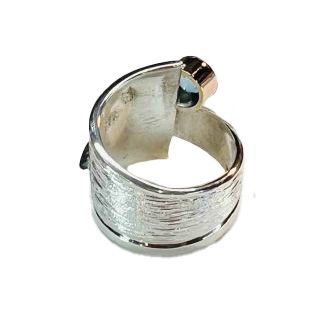 SILVER/14K TOPAZ WRAP RING SIZE-6