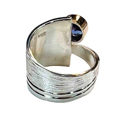 SILVER/14K TANZANITE WRAP RING-8.5