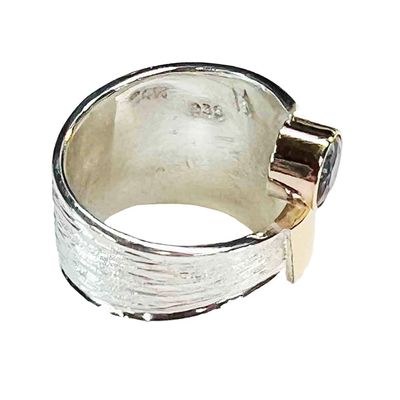 SILVER/14K TOPAZ WRAP RING - 8