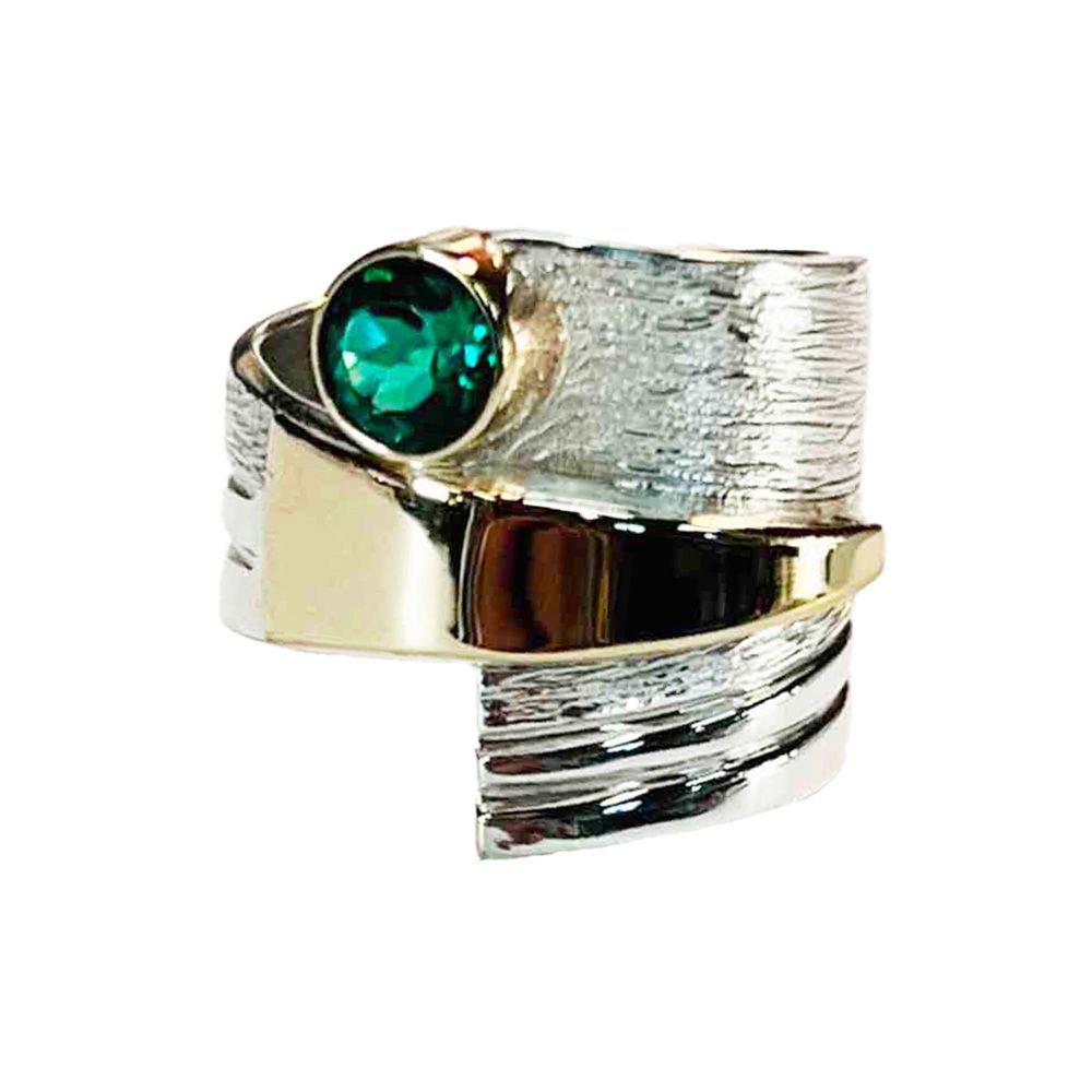 SILVER/14K HELENITE WRAP RING - 7.5