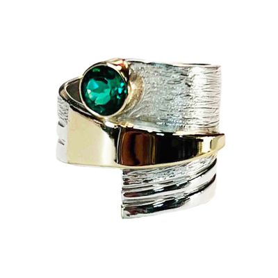 SILVER/14K HELENITE WRAP RING - 7.5