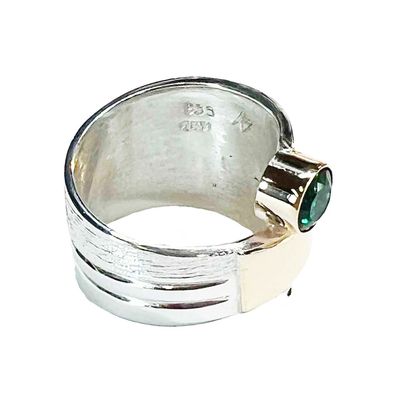 SILVER/14K HELENITE WRAP RING - 7.5