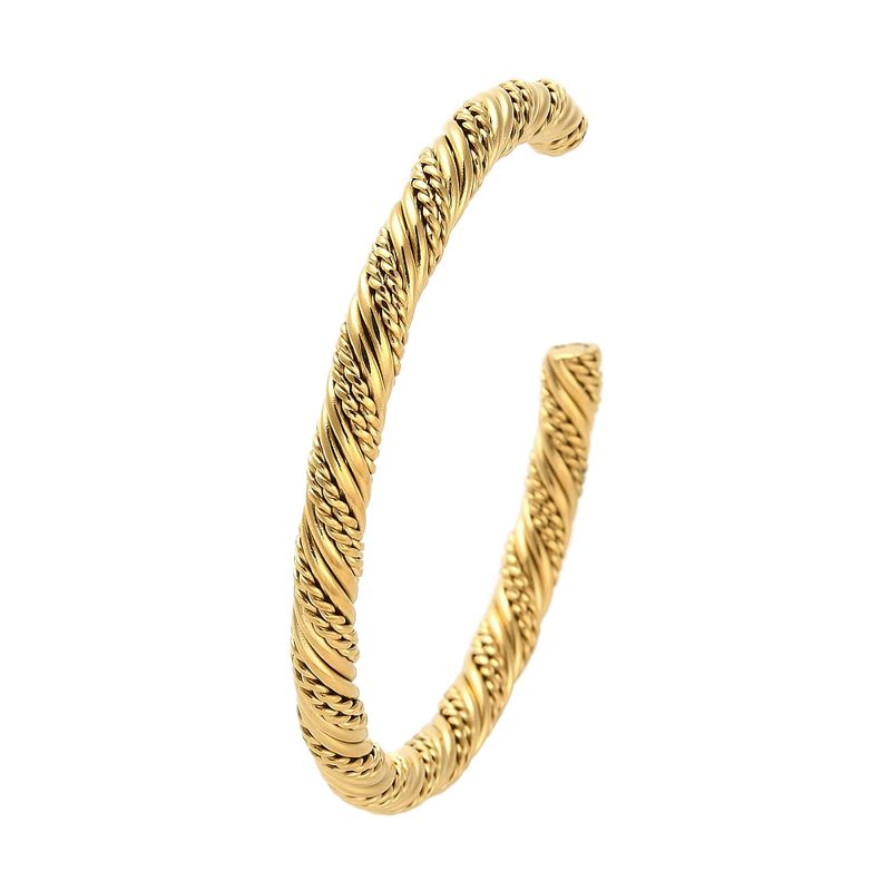 GOLD STAINLESS TEXTURED CUFF BRACELET