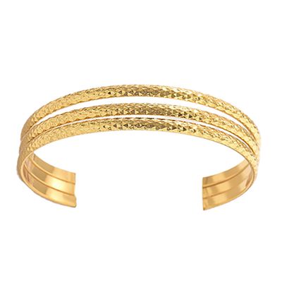 GOLD STAINLESS TEXTURED CUFF BRACELET